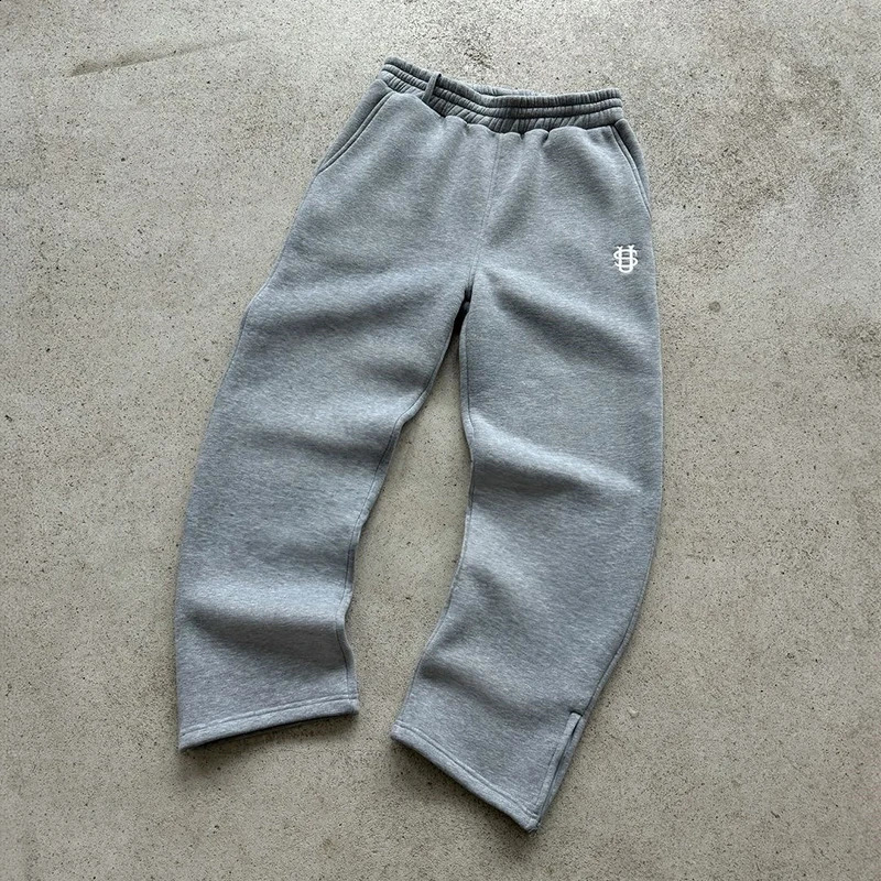 Autumn Drawstring Zipper Sweatpants Solid Color Casual High Street HipHop Rap Y2K Style Waist Trousers 251027