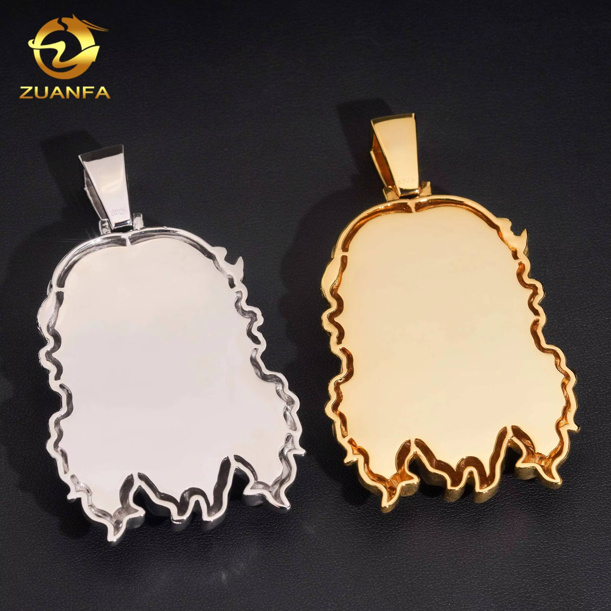 925 Silver Hip Hop Jesus Pendant VVS Moissanite Diamond Iced Out Jesus Head Pendant Pass Tester Trendy Charm Pendant