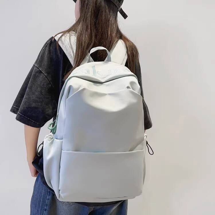 College Girl Simple Red Large Capacity Travel Backpack for Female and Male High School Students