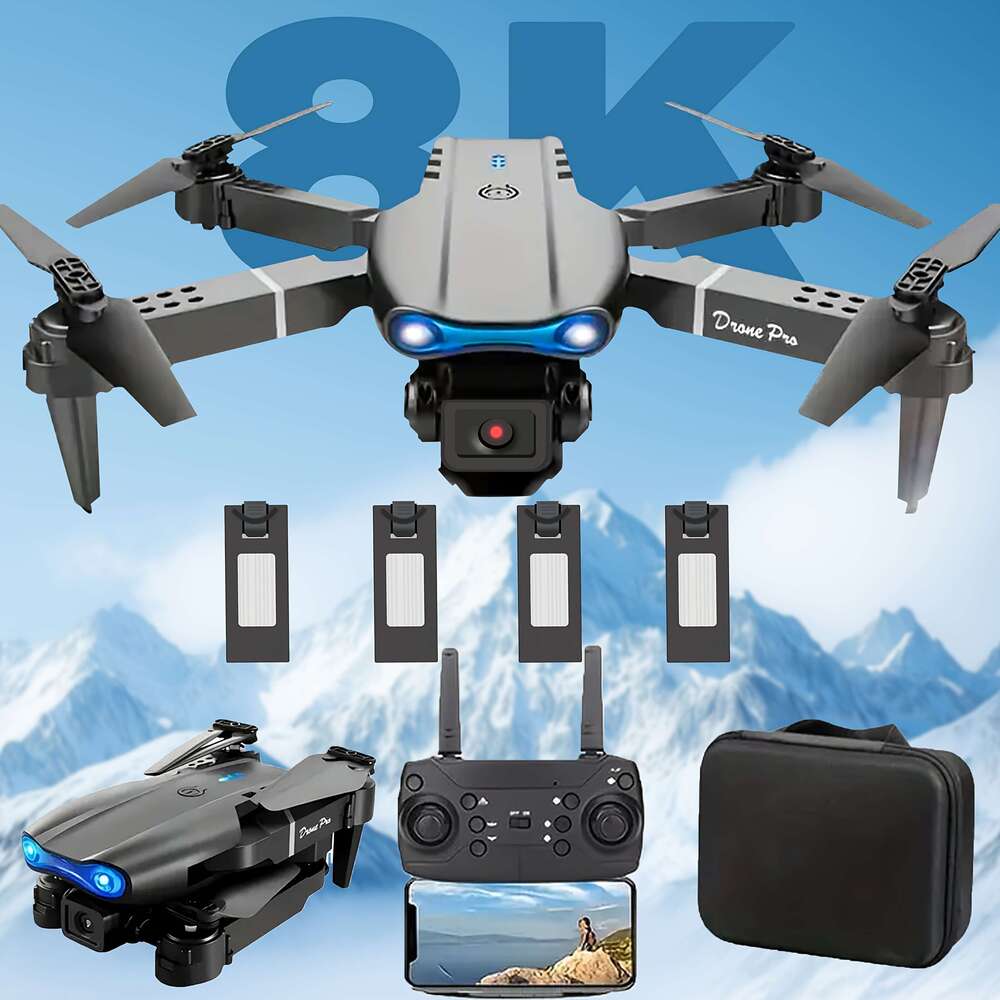 Beginner-Friendly Drone, Camera-Equipped Remote-Controlled Drones Batteries Included: E88, E99, S2, Non-Camera Version, A Foldable Design. E88 And E99