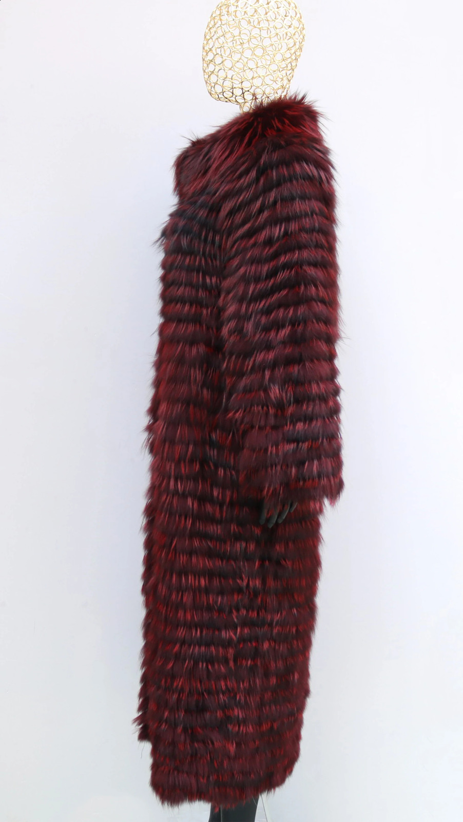 FURYOUME Autumn Womens Fox Fur Long Coat Natural Fur Jacket Ladies Fluffy Warm Outwear Fashion Streetwear 251027