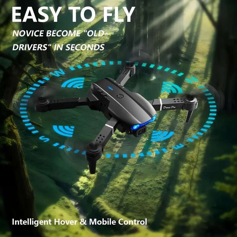 Beginner-Friendly Drone, Camera-Equipped Remote-Controlled Drones Batteries Included: E88, E99, S2, Non-Camera Version, A Foldable Design. E88 And E99