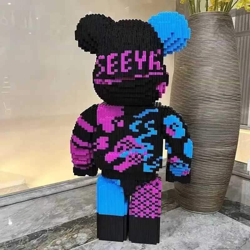 55CM Super Large Series Violent Bear Building Blocks Decoration Small Particle Three Dimensional Assembly Toy Gift L251028