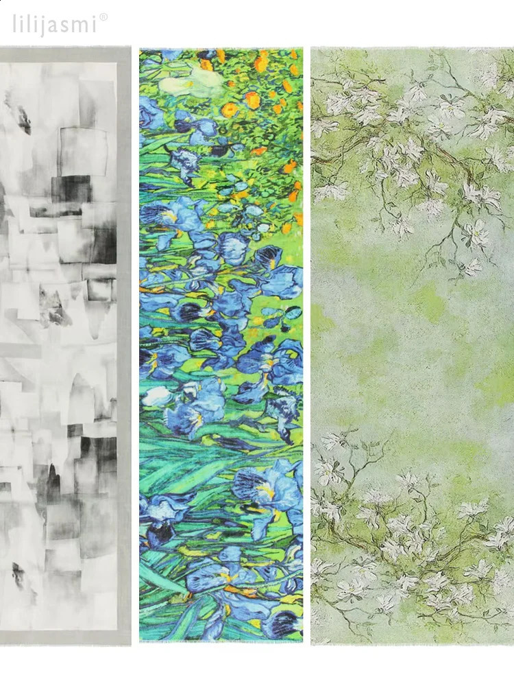 Master Art 100 Superfine Merino Wool Shawl Wraps UltraLight Scarf Spring Summer 200x80cm Scarves Ladies Hijab Bandana 251027