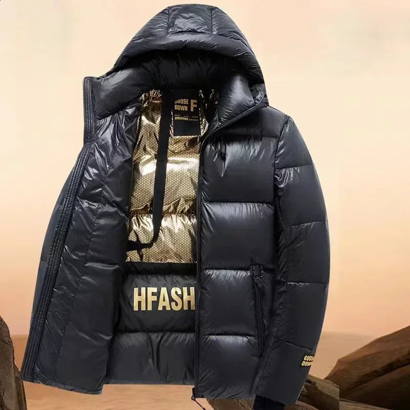 Down Jacket Men Winter Waterproof Goose Jacket Men Hooded Feather Goose Coat Women Black Puffer Jacket Man 251027
