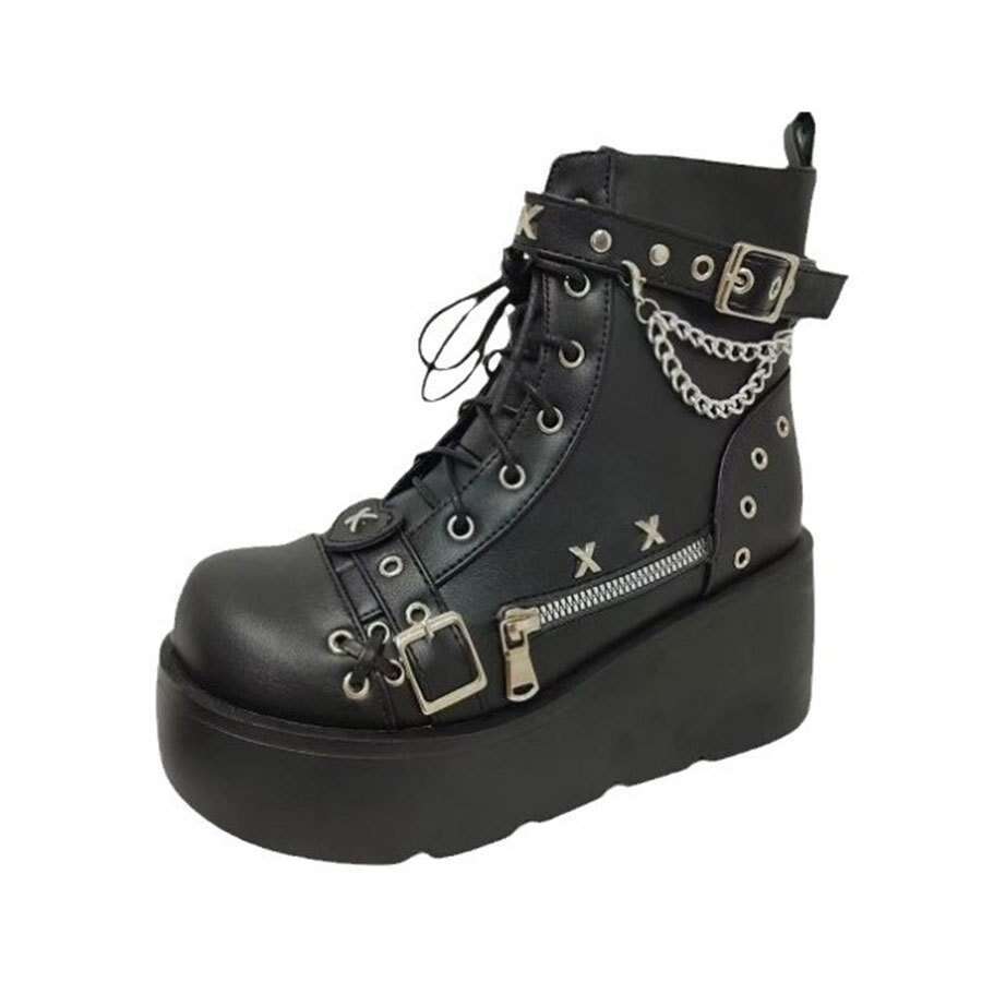 Women's Thick Soled Super Cool Belt Buckle Winter Boots