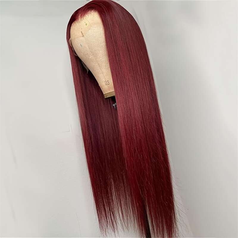 TEWIG 99J Bury Straiht Remy Human - 13X4 HD Lace Front, Pre-Plucked With Baby Hair, 200% Density For Women, Daily Use & Parties, All Ethnicities, Shor