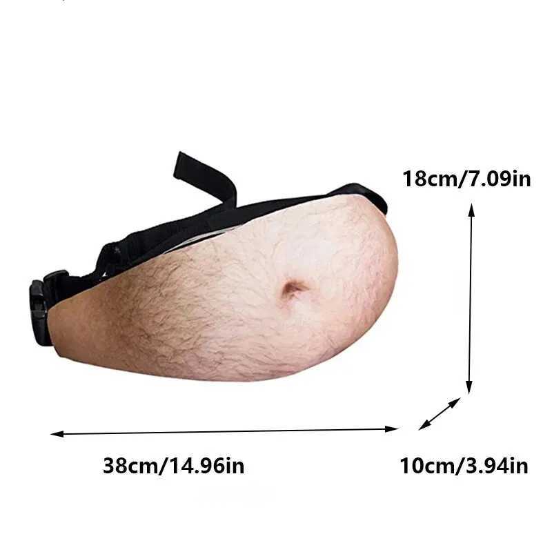 Niche Belly Pattern Waist Pack Unisex Fanny Pack Funny Belly Waist Bag Funny Creative Fanny Pack Unisex Dad BagW251028