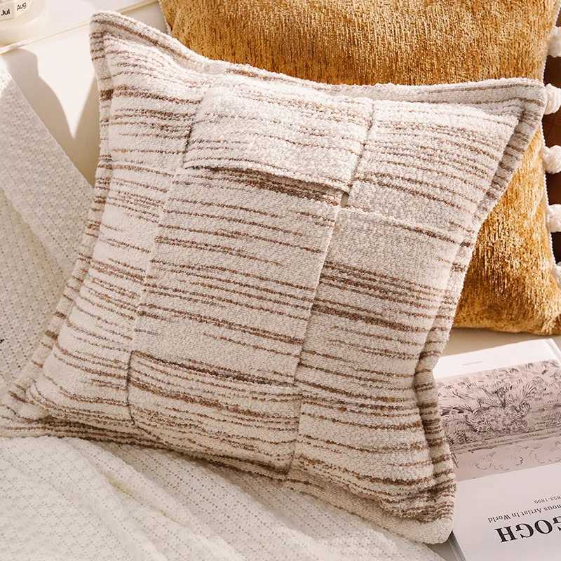 Pillow Case 30X5045X45CM Brown Light Luxury Throw Cover Geometry Stamping Waist Cushion Cover Decor Home Decorative case C251028