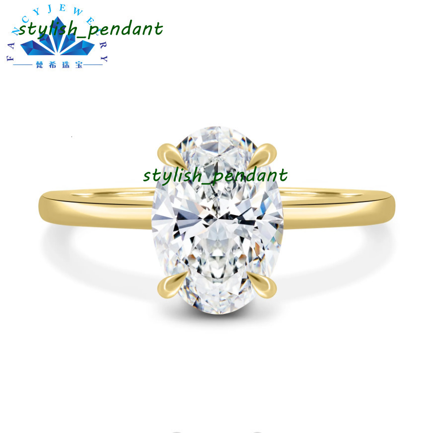 Luxury Oval Shape Jewelry for Women Moissanite Ring Fine Jewelry Ring 925 Sterling Silver VVS Moissanite Ice Out Oval Ring