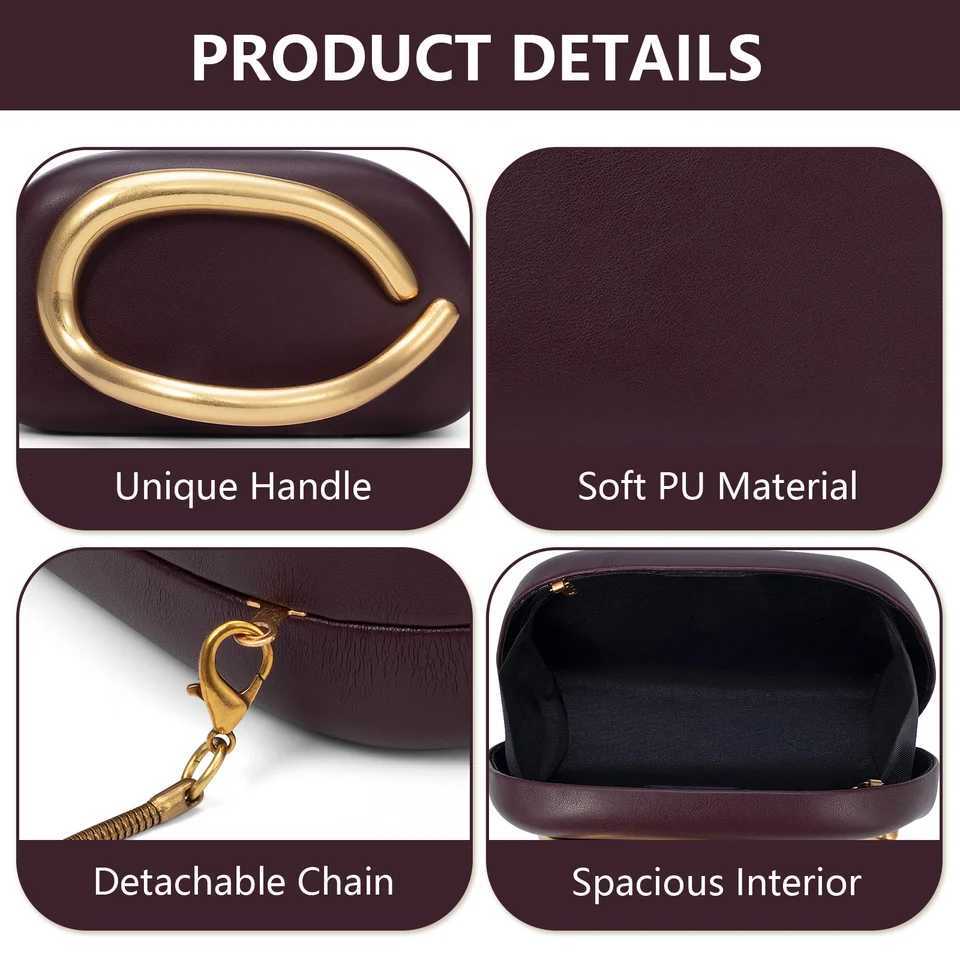 PU Leather Fashion Box Clutch Handbag Women Evening Banquet Bags Wedding Party Chain Crossbody Shoulder Bag Dinner Purses H251027
