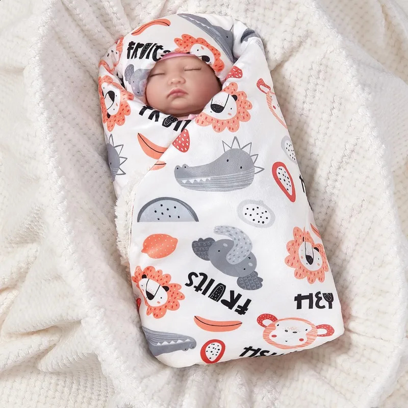 born Autumn Winter Printed Doublelayer Thick Lamb Wool Blanket Cartoon Children Blanket Baby Stroller Blanket Nap Blanket 251027