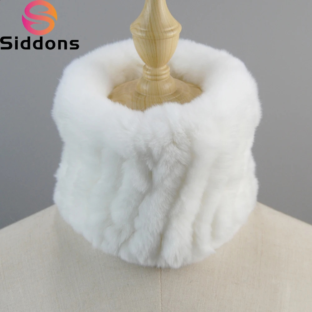 Winter Women Fur Handmade Stretch Fur Scarf Knit Genuine Rex Rabbit Fur Headbands Girls Natural Fur Ring Cowl Snood Scarves 251023