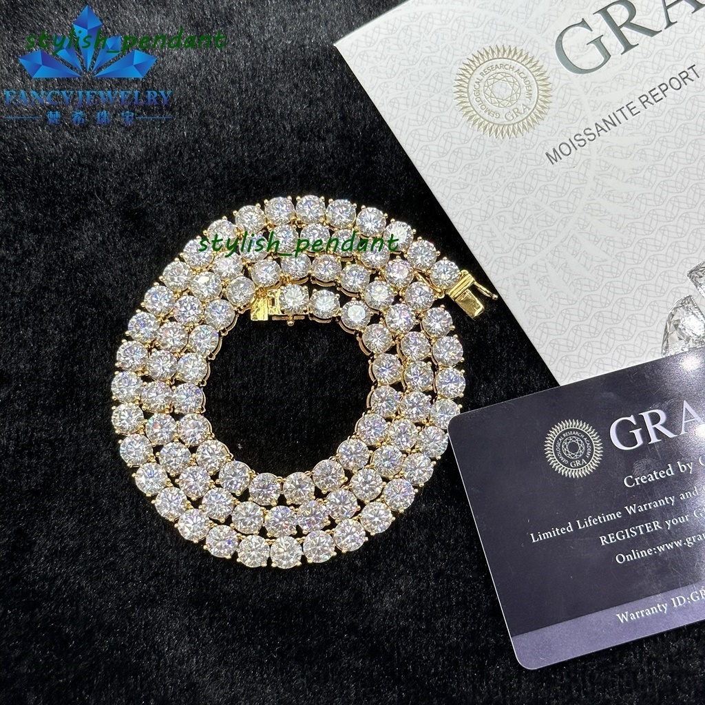 Wholesale 925 Silver 14k 18k Gold Plated Diamond Men Tennis Bracelet Chain 2mm 3mm 4mm 5mm 65mm Vvs Moissanite Tennis Necklace