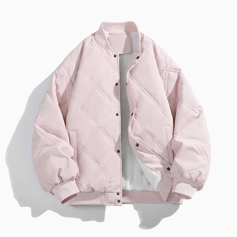 New Style Buttonup Baseball Collar Casual Lambswool Cotton Jacket for MenWinter Sports Cotton JacketCasual Loose Bread Jacket J251028