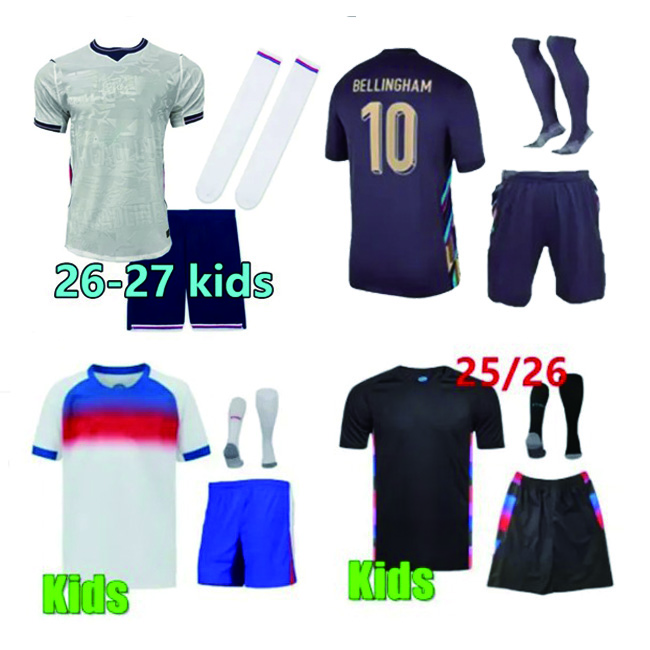ENGLAND soccer jerseys 2025 26 kids kit KANE FODEN BELLINGHAM 2026 2027 ENGLAND RASHFORD GREALISH SAKA BOYS national football shirts uniforms