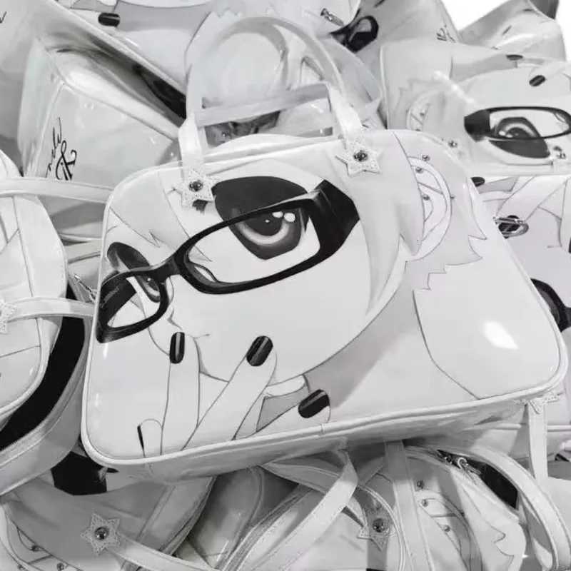 2025 New Japanese Anime Y2k Handbag Large Capacity Student Tote Bags PU Jk Uniform Harajuku Shoulder Bags Casual Bags For WomenW251028