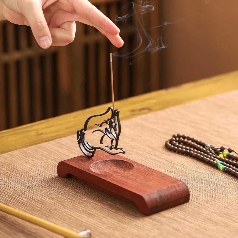 Buddha Hand Incense Stick Holder Creative Iron Art Incense Burner Zen Home Decor for Living Room Office Z251028