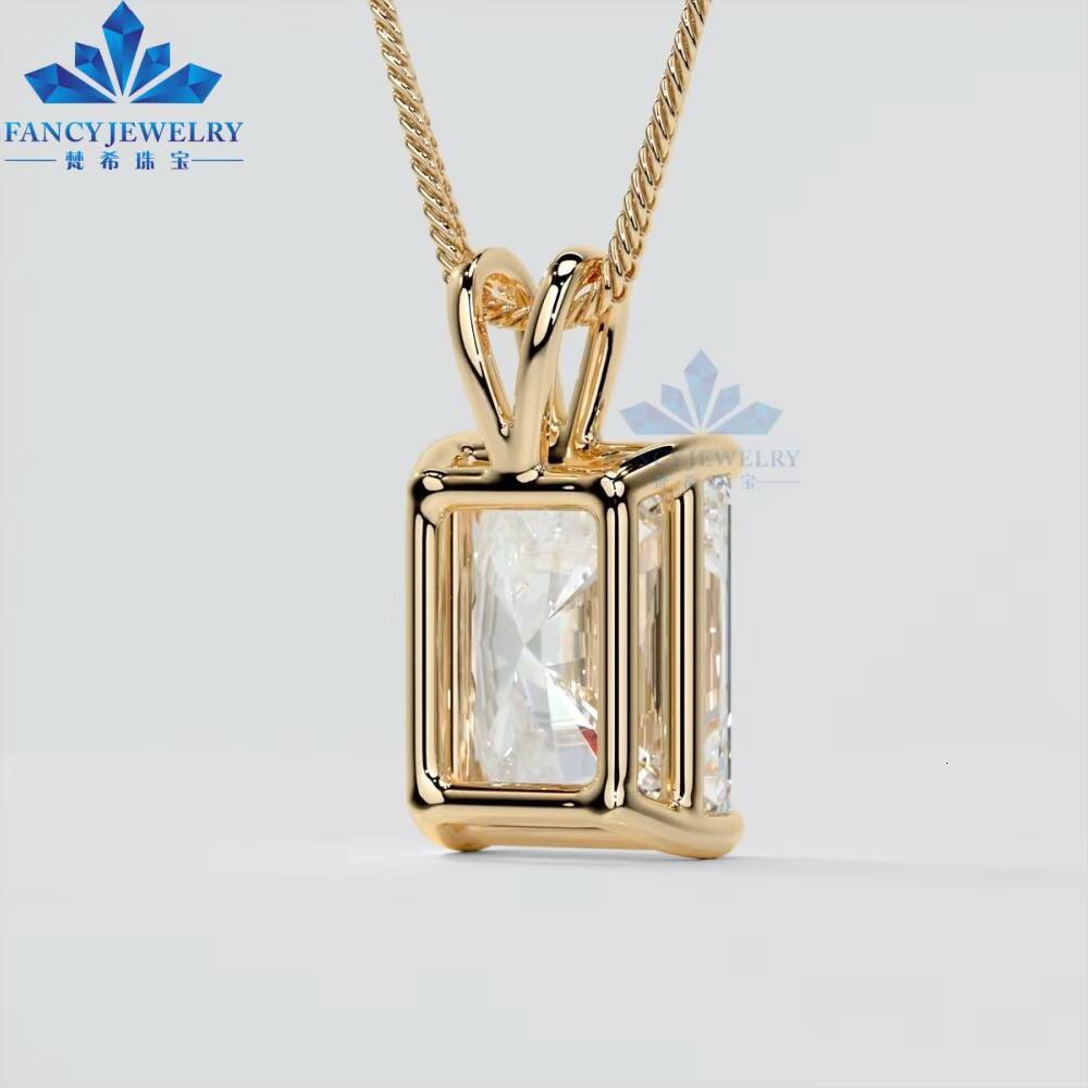 IGI Certified 3ct Radiant Diamond Solitaire Pendant 14k Lab Grown Diamond Necklace 12mm Box Chain Elegant 3ct Diamond Necklace
