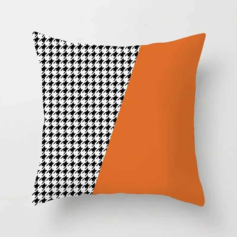 Pillow Case Orange Color Geometric Cushion Covers Horse Pattern Modern Nordic Fashion Simple Covers Decorative Livingroom Sofa Couch C251028