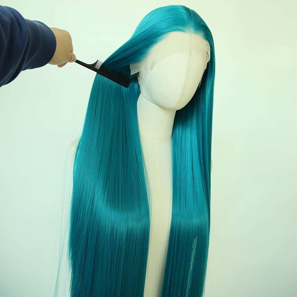 ZIGZAG HAIR 40" Extra Long Straight Front Wig Heat Resistant Up To 356°F, 13X4 Lace Front, Ultra-Sleek Glossy Finish, Voluminous 200% Density Dar