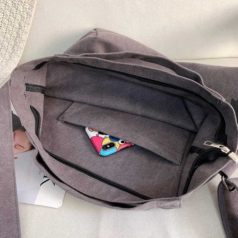 Top Canvas Bag Youth Men Shoulder Bags Large Capacity Hand Bags Letter Printed Crossbody Bag for Women Students School BagsW251028