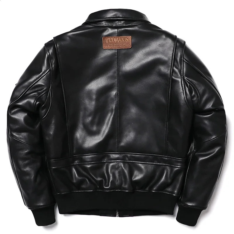 Embroidery Sheepskin Jacket Mens Natural Genuine Leather G1 Air Force Pilots Coat Thicken Warm Soft Clothes 251027