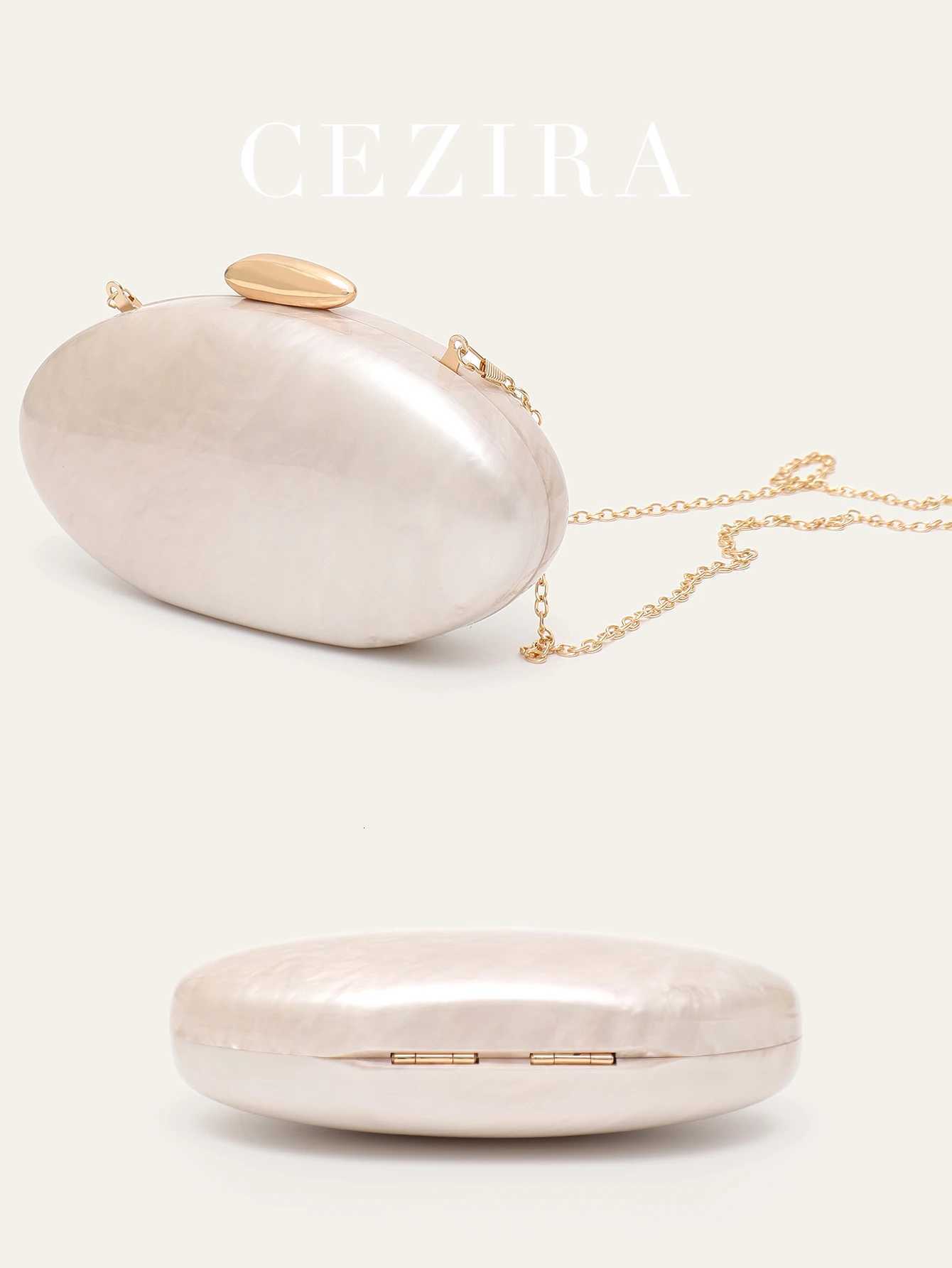 Womens Fashion Evening Clutches Plain Acrylic Long Chain Cross body Handbag Oval Shaped Fits Phone Wedding Banquet Party H251027