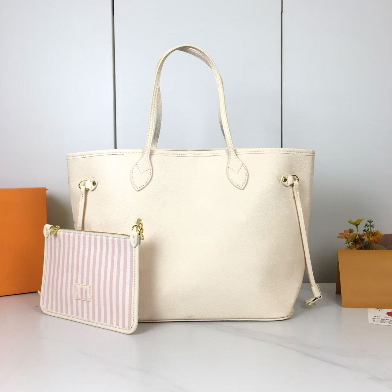 Luxury high-quality women's handbag shoulder bag embossed large capacity shopping bag with small wallet 40865