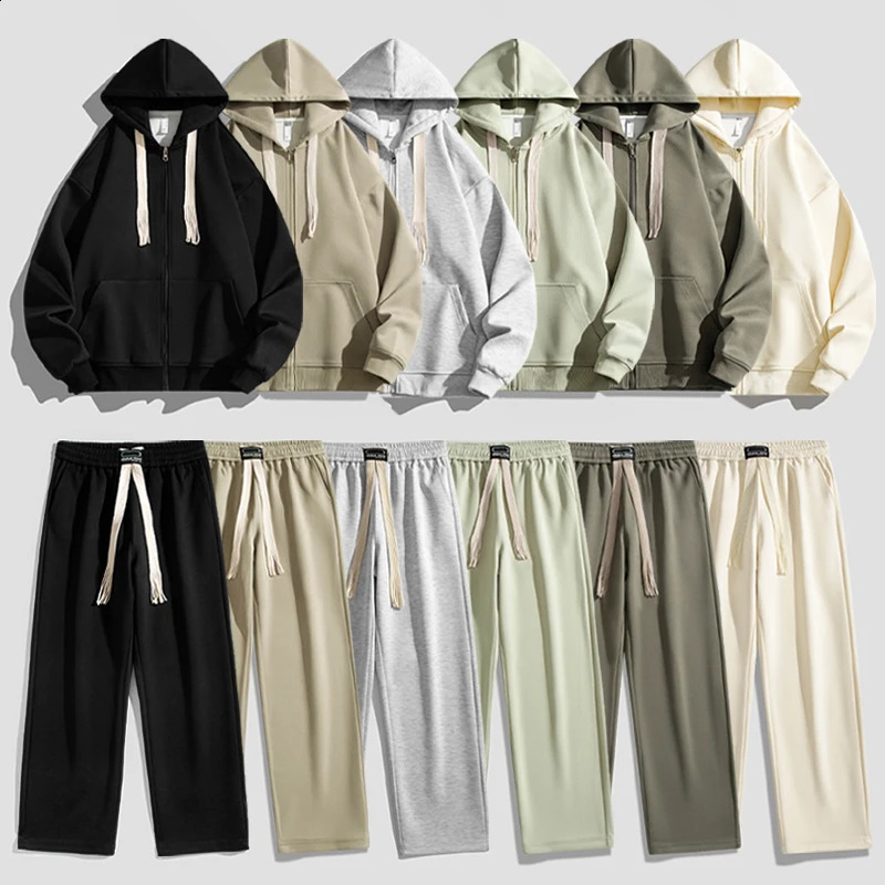 Two Piece Set Running Fitness Casual Comfortable Sports Set Unisex Hooded Jacket Sweatshirt Trouser Men Women Casual Sports Suit 251027
