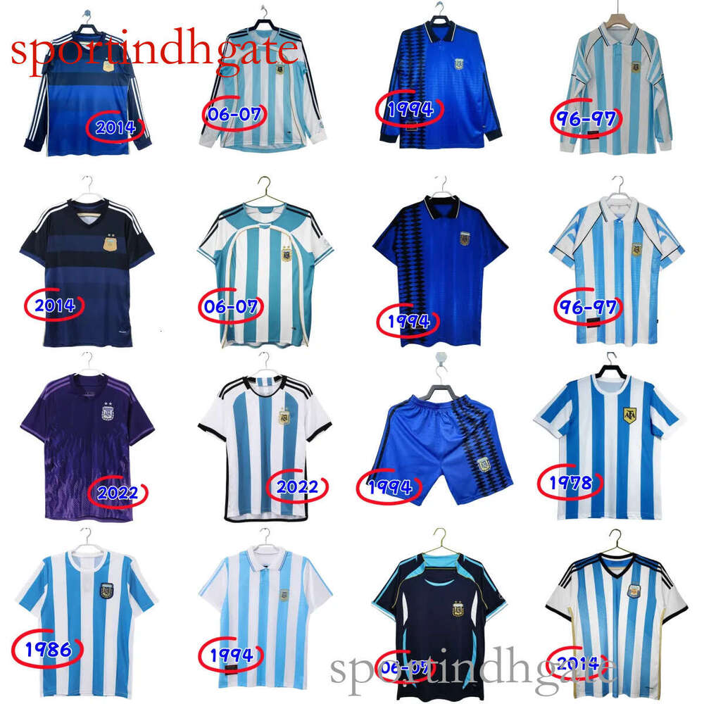 Argentinas retrio Soccer Jerseys MESSlS Fans Player retro 78 86 94 96 00 01 06 10 22 DYBALA ALLISTER DI MARIA MARTINEZ DE PAUL mens Kids Kit Football good