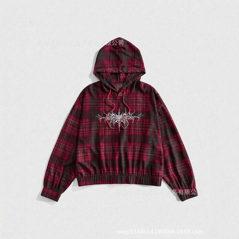 American Dark Unisex Fashion Striped Plaid Shirt Horror Style Winter 3D Pattern Hoodie