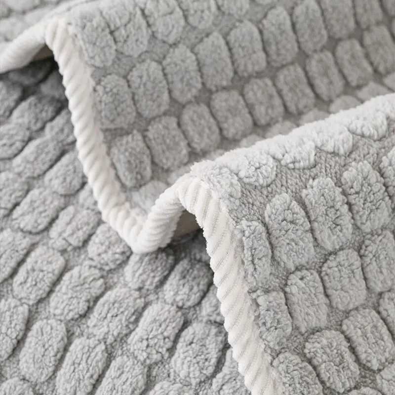 1PCCream style plush thick warm sofa cushion autumn and winter fixed anti slip straight row sofa cushion cover cloth C251028