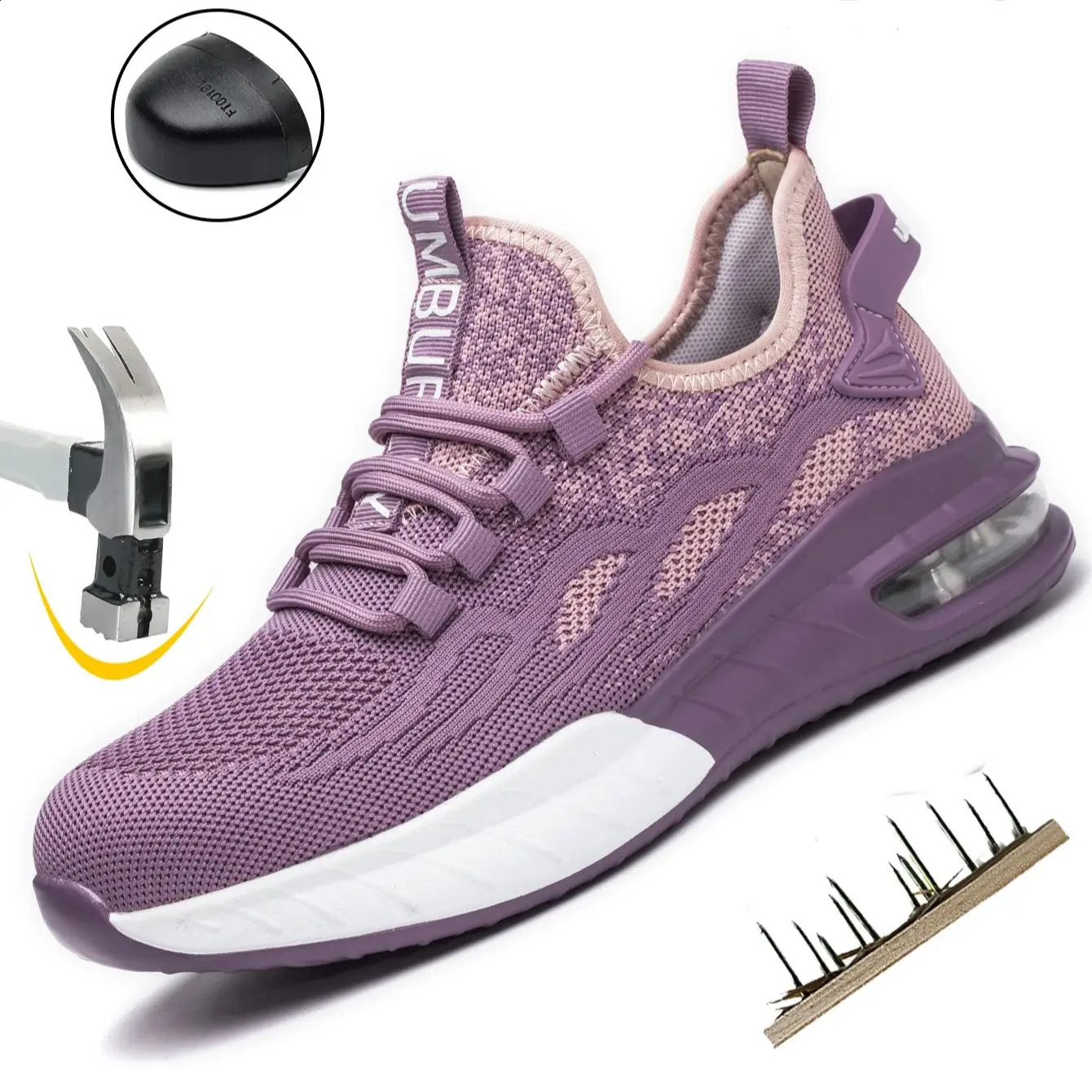 Women Safety Shoes For Work Safety Boots Breathable Steel Toe Puncture Proof Sport Work Sneakers Construction Security Boots 251023