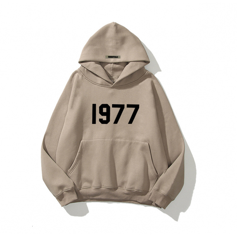 New Style Raglan Sleeve Double Layer Hooded Sweatshirt High Designer Hoodie Street Loose Fit Fleece 1977 Letter Hoodie Unisex