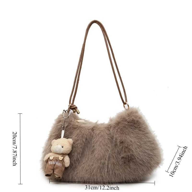 Trendy Simple and casual Crossbody Bags for Women Large Capacity Fluffy Bucket Bag Vintage Commute shopping Shoulder Bag StylishT251028