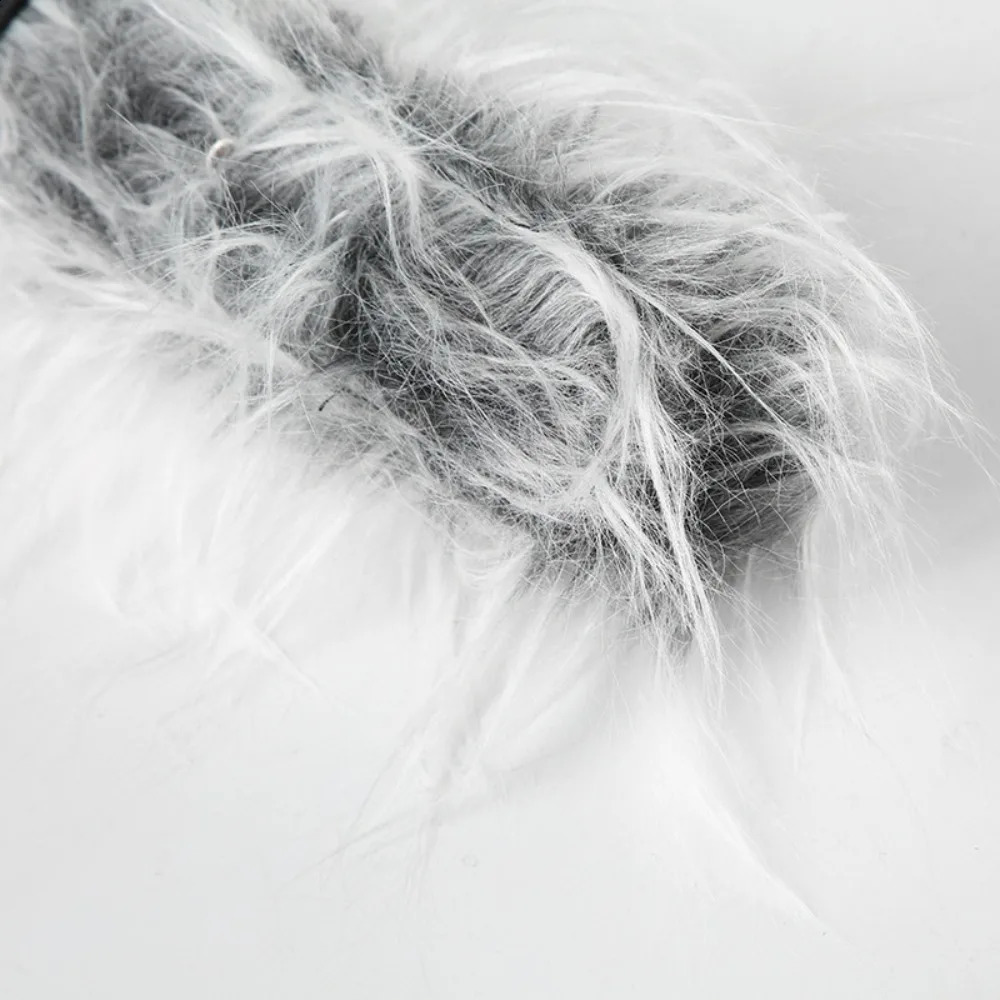 Trendy Vintage Gray Longhair Belt Y2K Hiphop Faux Fur Leather Belt Chic Jeans Decor Furry Waistband Waist Accessories 251027