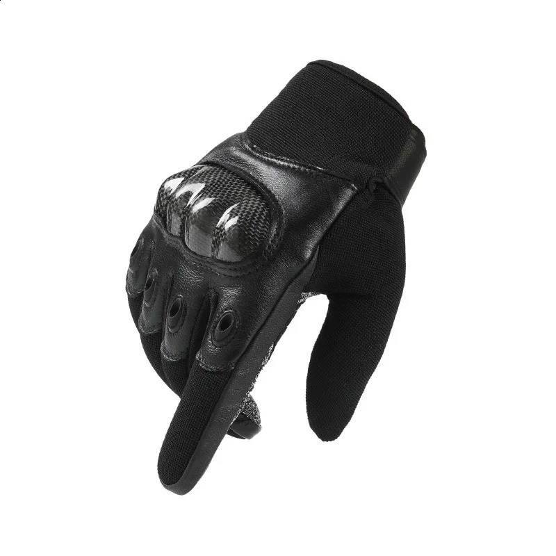 Full finger and half finger tactical gloves touch screen anti cutting and anti stabbing made of carbon fiber and leather mater 251027