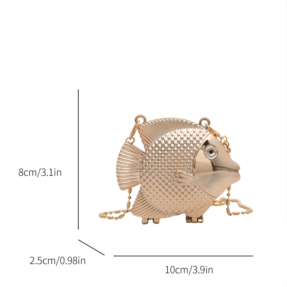 Glamorous Fish Shaped Clutch Purse for Women Sparkly PVC Evening Bag with Detachable Strap Mini Party Clutch for Banquet 251028