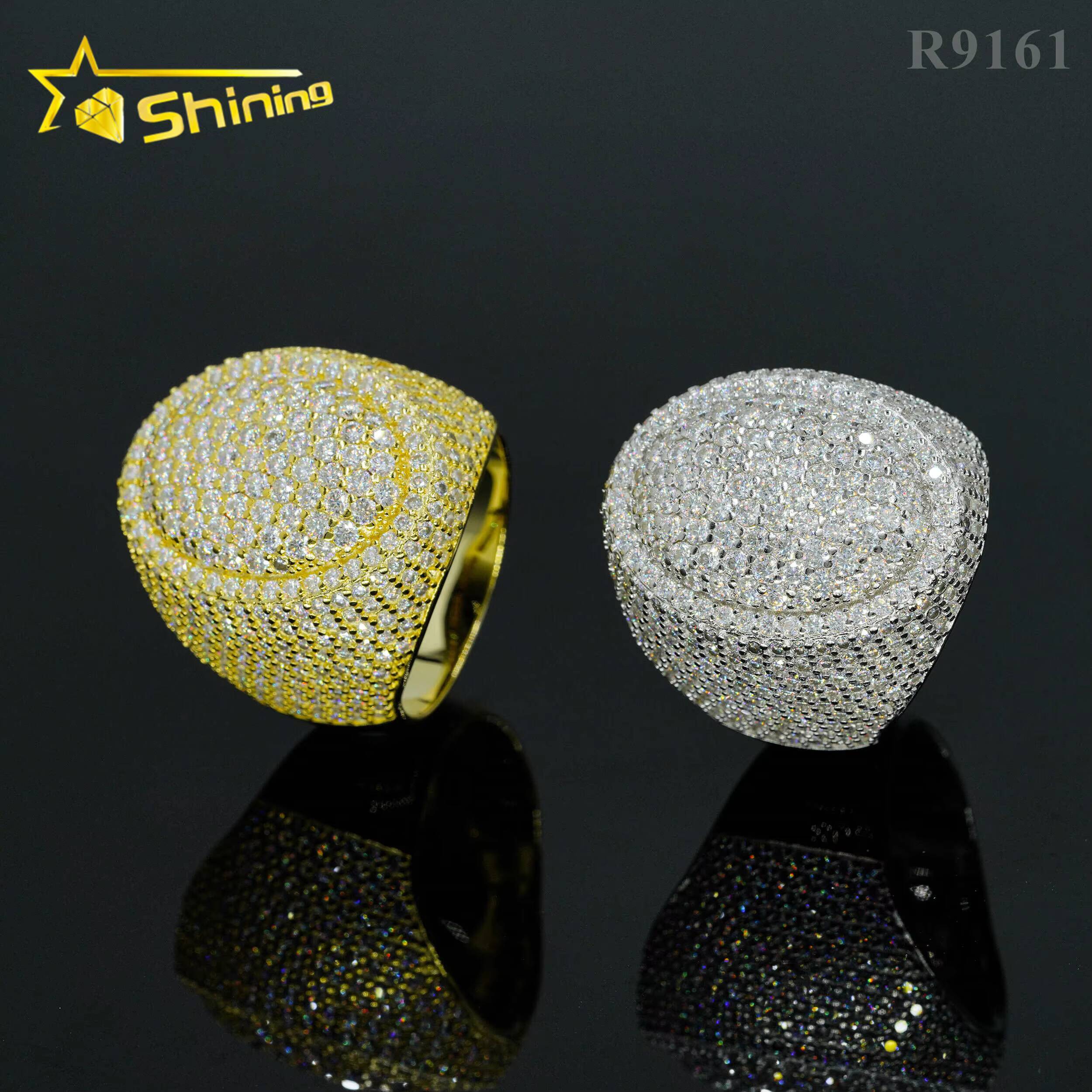 Wholesale Factory Price Moissanite Jewelry 925 Silver Iced Out Diamond Men Rings Hip Hop Moissanite Ring