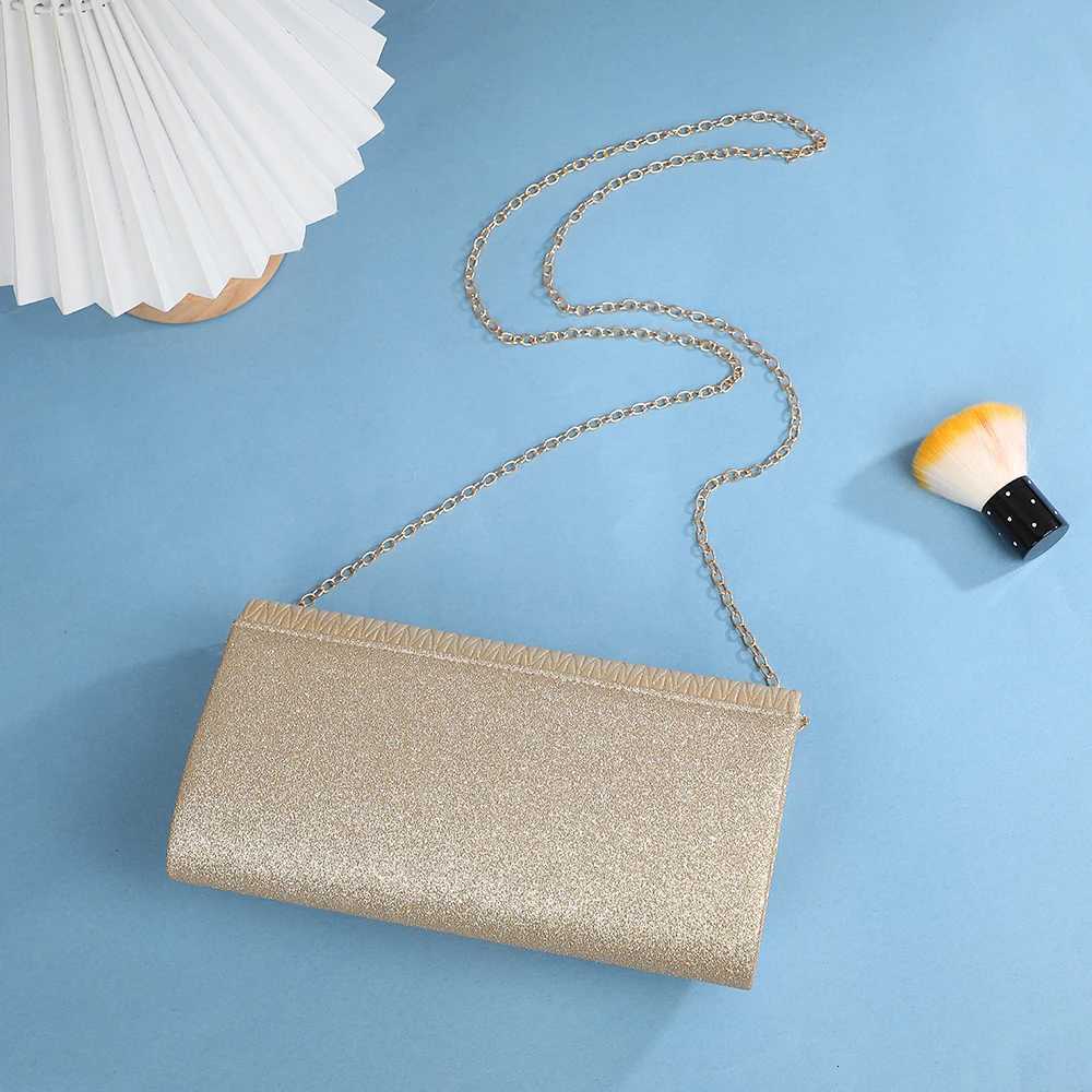 Fashion Womens Clamshell Square Dinner Clutch Bag with Metal Chain Single Shoulder Crossbody Strap for Socialite Party Storage H251027