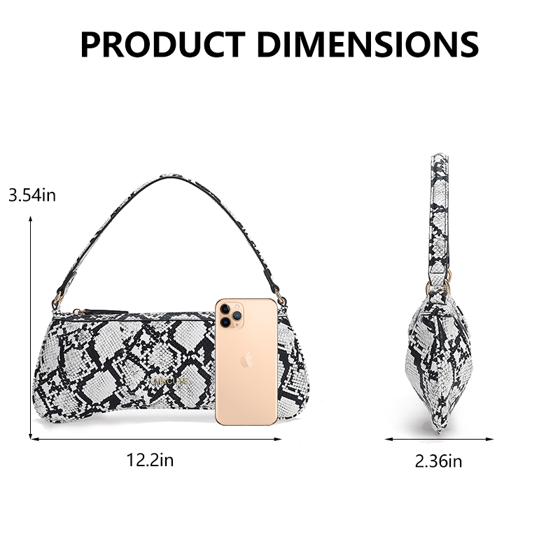 Snakeskin Print Baguette Bag women mini hobo bag fashion elegant lady hobo bag durable PU handbag clutch bag