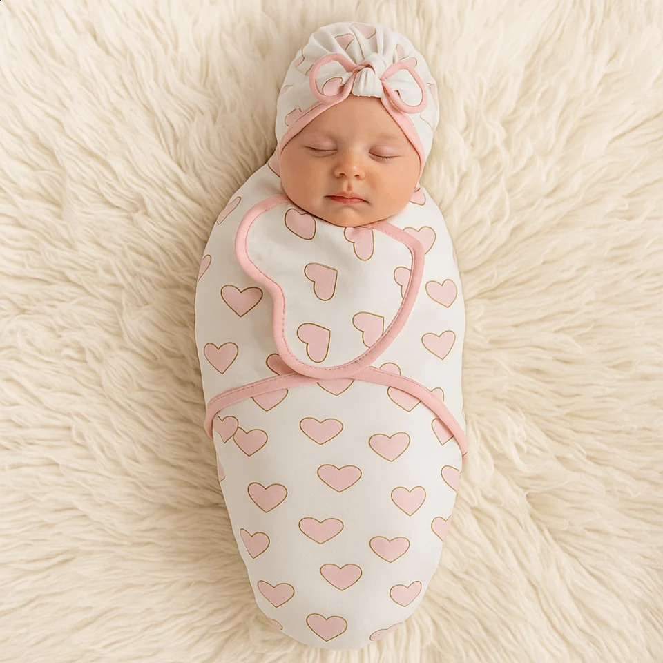Bowknot Blanket Hat Set Flower Lightweight Material born Pography Blanket Breathable Soft Fabric Infant Swaddle Blanket 251027