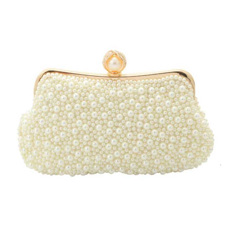 Pure Handmade Pearl Embroidery Dinner Bag Portable Storage Bag Wedding Party Evening Dress Bag Metal Chain Shoulder Bag H251027