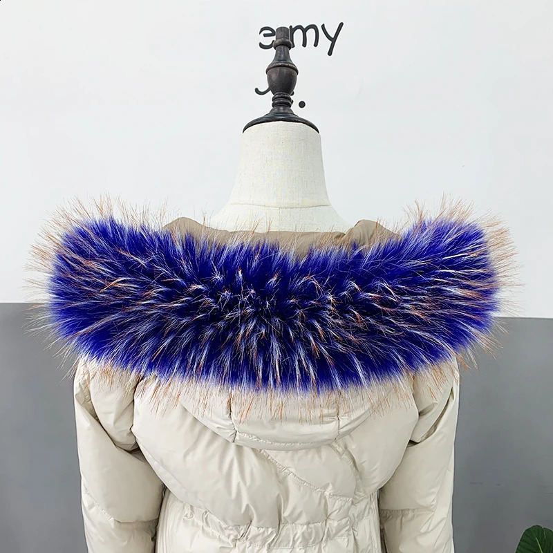 Womens Raccoon Faux Fur Collar Winter Warm Coat Jacket Collars Fashion Fur Scarf Shawl Ladys Big Fur Hooded Scarves Gift 251023