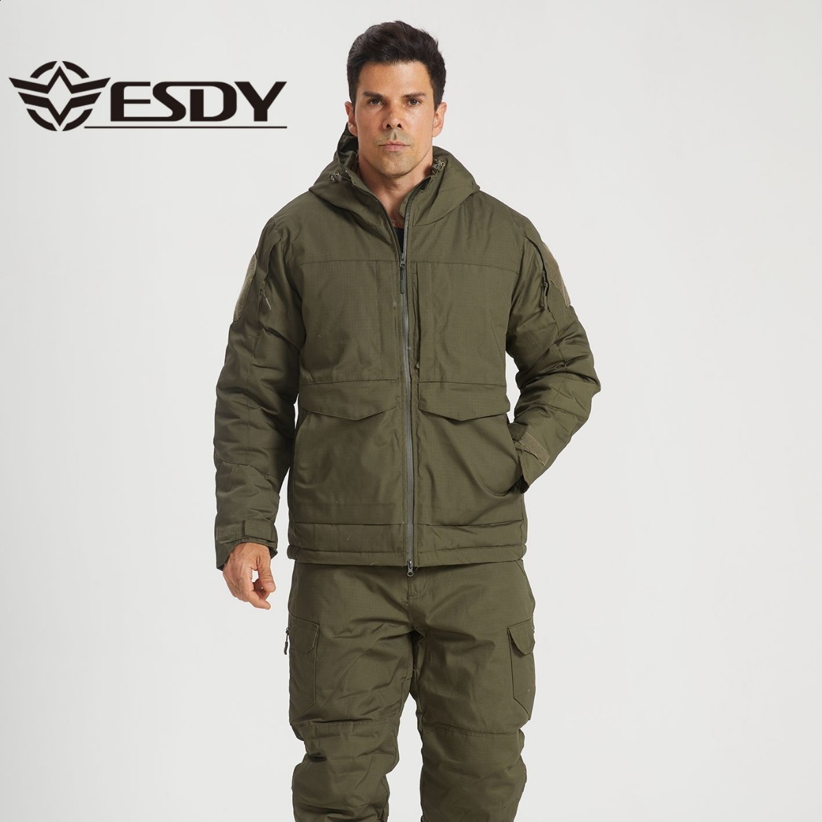 ESDY Outdoor Camouflage Softshell Pants Set ColdProof Warm Thickened Sportswear Camouflage Suit Outdoor Mens Softshell Jacket250926