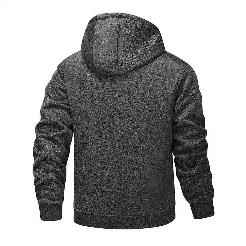 Winter Mens Sherpa Fleece Jacket Thicken Warm Hooded Coat Outdoor Sports Windproof Casual Thermal Fleece Jacket for Men 251024