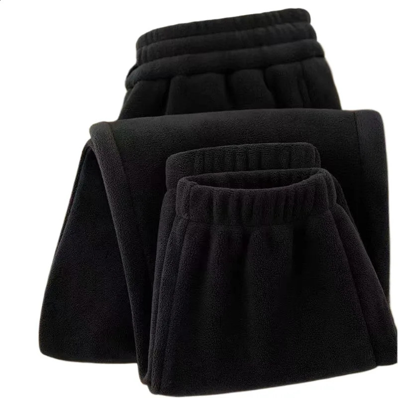 DoubleSided Fce Thiened Sweatpants Loose Mens Winter Long Pants Warm Youth Sle Pure Color Wear Resistant Casual Trou 251027