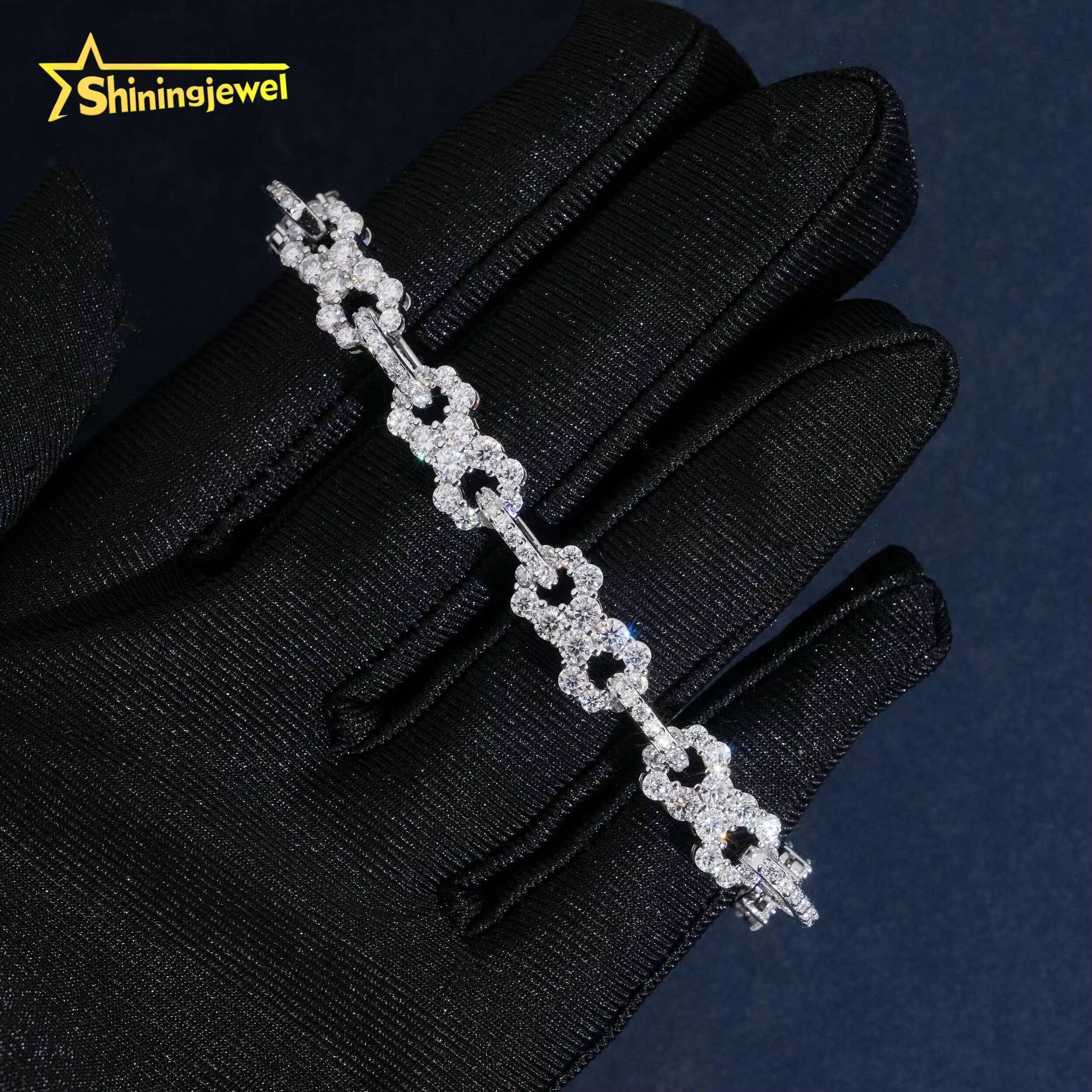 85mm Iced Out Infinity Bracelet VVS Moissanite 925 Silver Fine Hip Hop Moissanite Jewelry Tennis Chain Diamond Bracelet