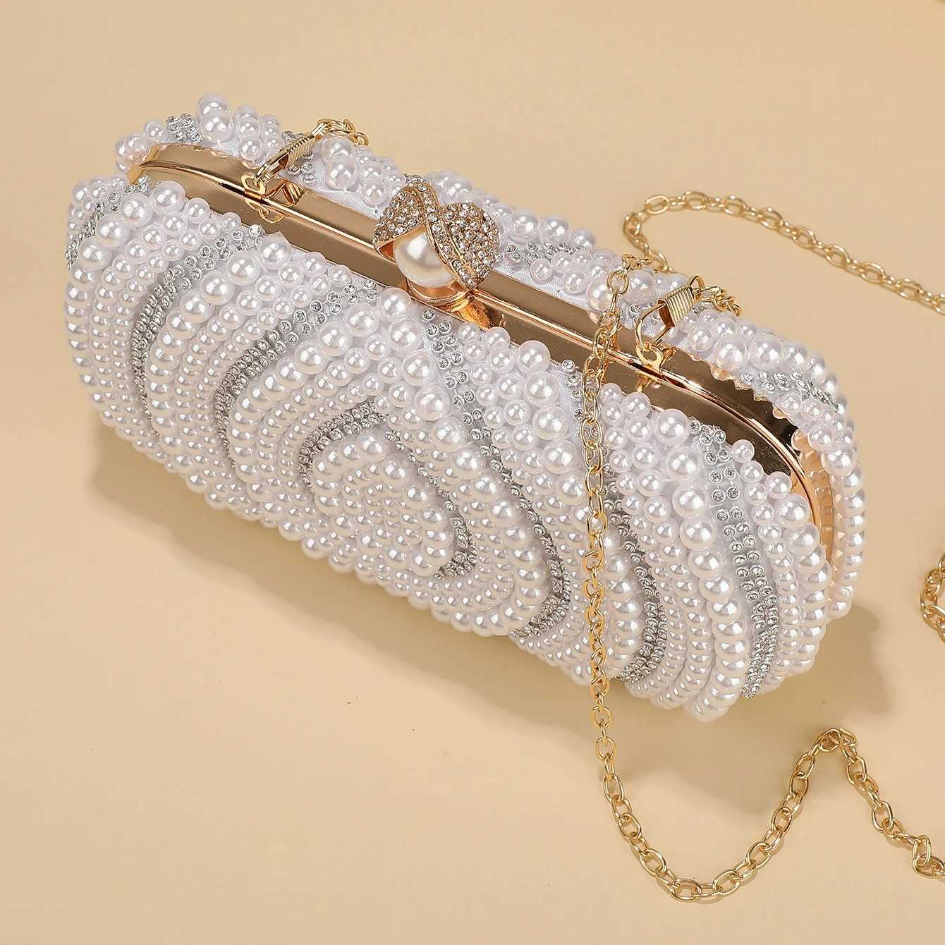 Fashion beaded evening bag handmade beaded hand bag elegant diamond decoration evening dress bag ladys gift bag H251027
